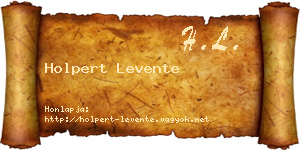 Holpert Levente névjegykártya